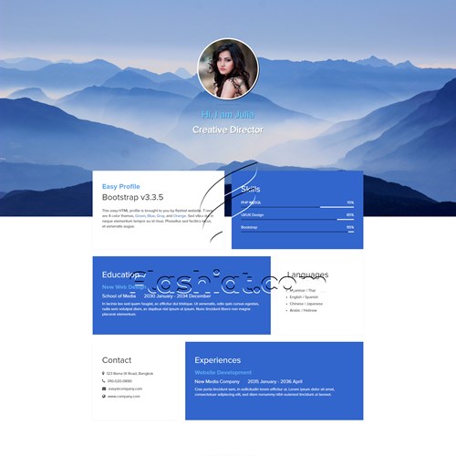 Easy Profile - Free HTML5 & CSS Template - Flashiat