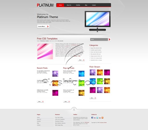 Platinum - Free XHTML & CSS Template - Flashiat