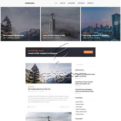 Stand Blog - Free HTML5 & CSS Template - Flashiat